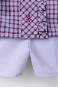 PLAID RUFFLE SKIRT