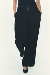 BELTED WIDE LEG PANTS