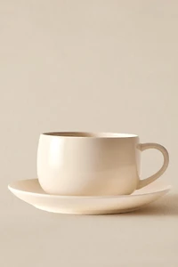 PLAIN STONEWARE TEACUP