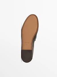 Brushed leather mule loafers