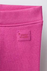RIBBED LEGGINGS WITH LABEL