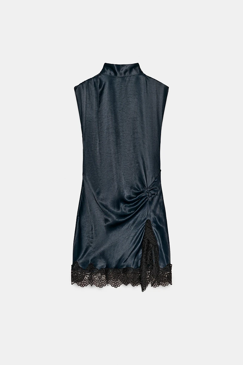ROBE COURTE BIMATIÈRE AVEC DENTELLE