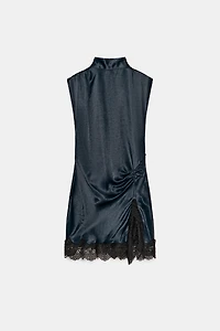 ROBE COURTE BIMATIÈRE AVEC DENTELLE