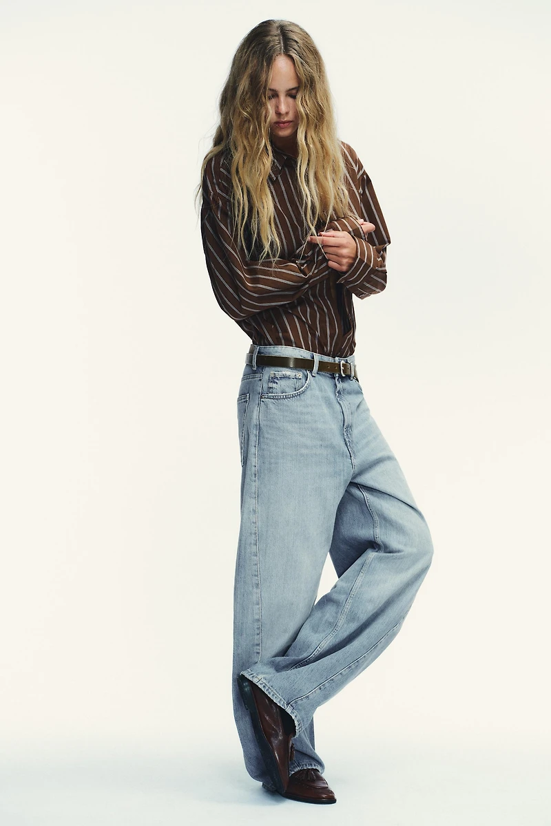 TRF MID-RISE BAGGY BALLOON JEANS