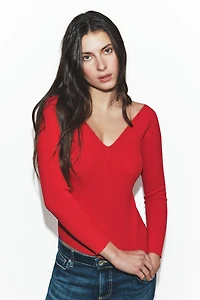 FITTED RIB KNIT TOP