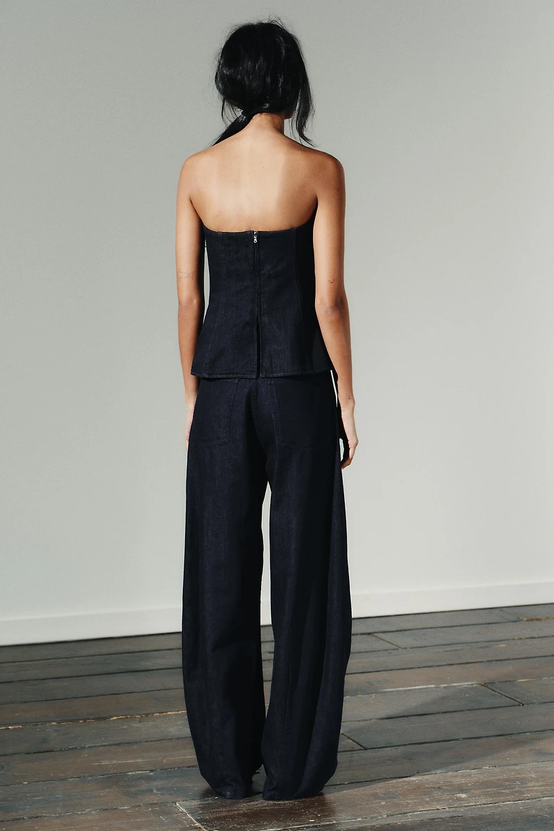 TOP BANDEAU EN JEAN TRF