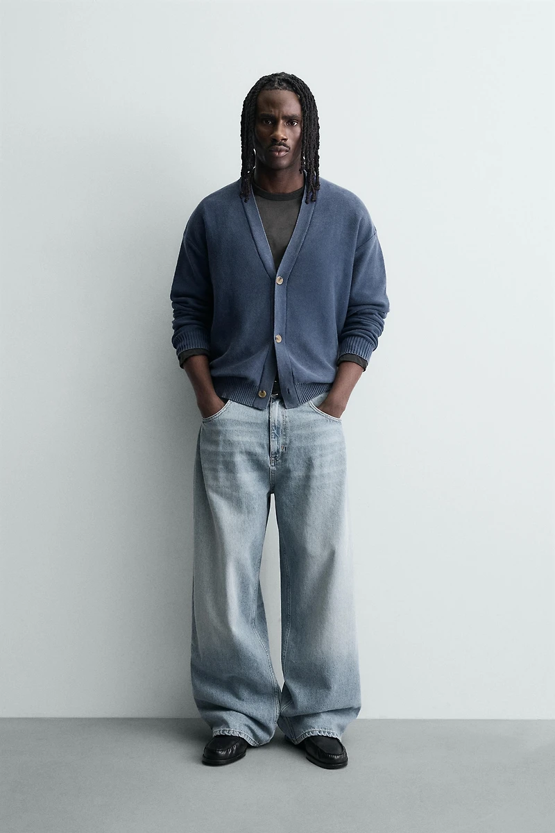 CARDIGAN RELAXED FIT DÉLAVÉ