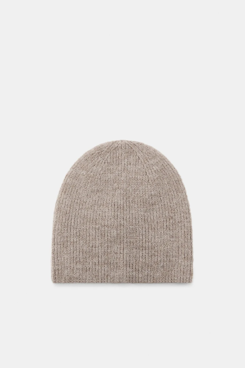 BONNET BEANIE EN MAILLE CANNELÉ