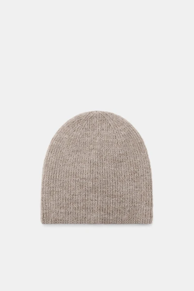BONNET BEANIE EN MAILLE CANNELÉ