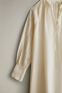 COTTON OPENWORK LACE NIGHTGOWN