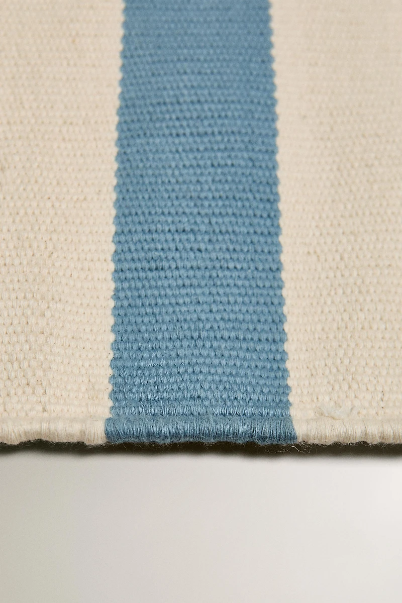 TAPIS COTON BANDES RAYURES