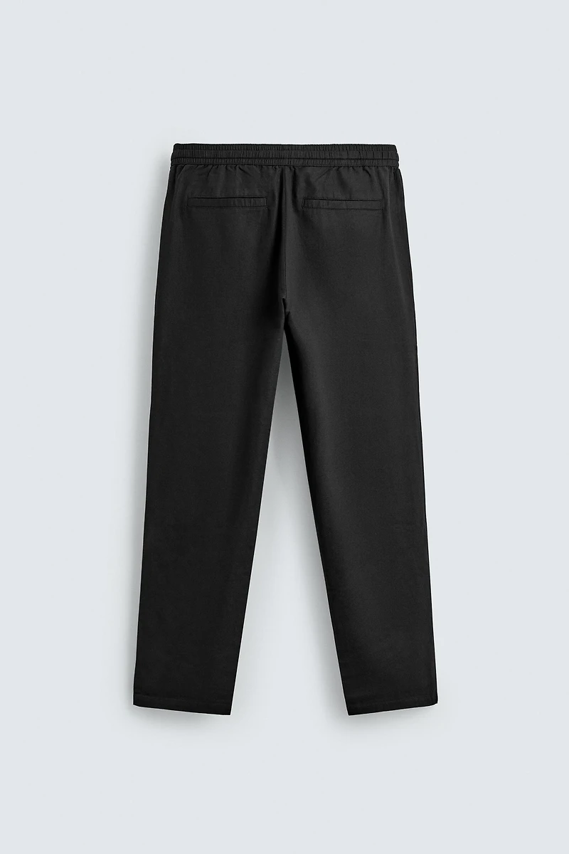 RELAXED FIT COTTON - LINEN PANTS