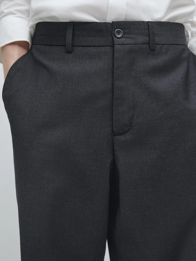 Wool houndstooth trousers
