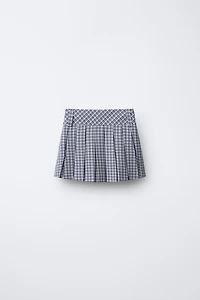 PLAID BUTTON SKORT