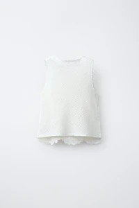 TOP EN CROCHET À FLEURS