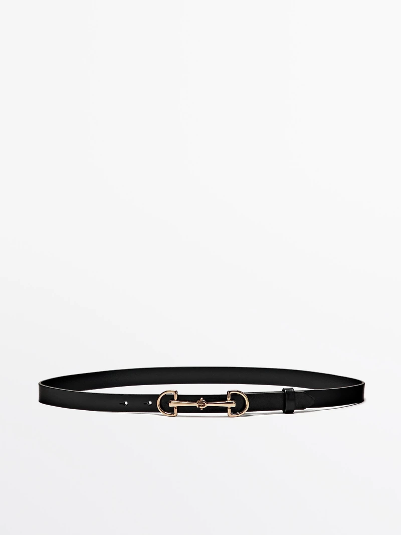 Equestrian nappa leather belt