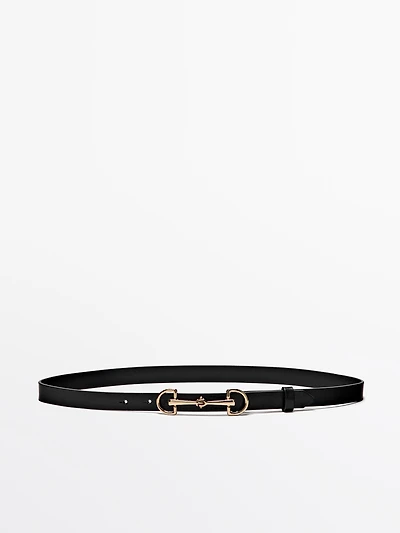 Equestrian nappa leather belt