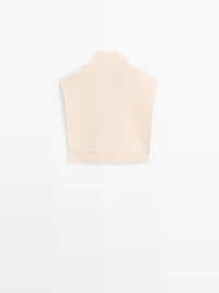 Short wool blend chest with zip