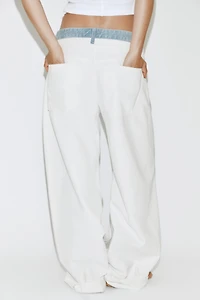 TRF STRAIGHT DOUBLE WAISTBAND MID-RISE JEANS