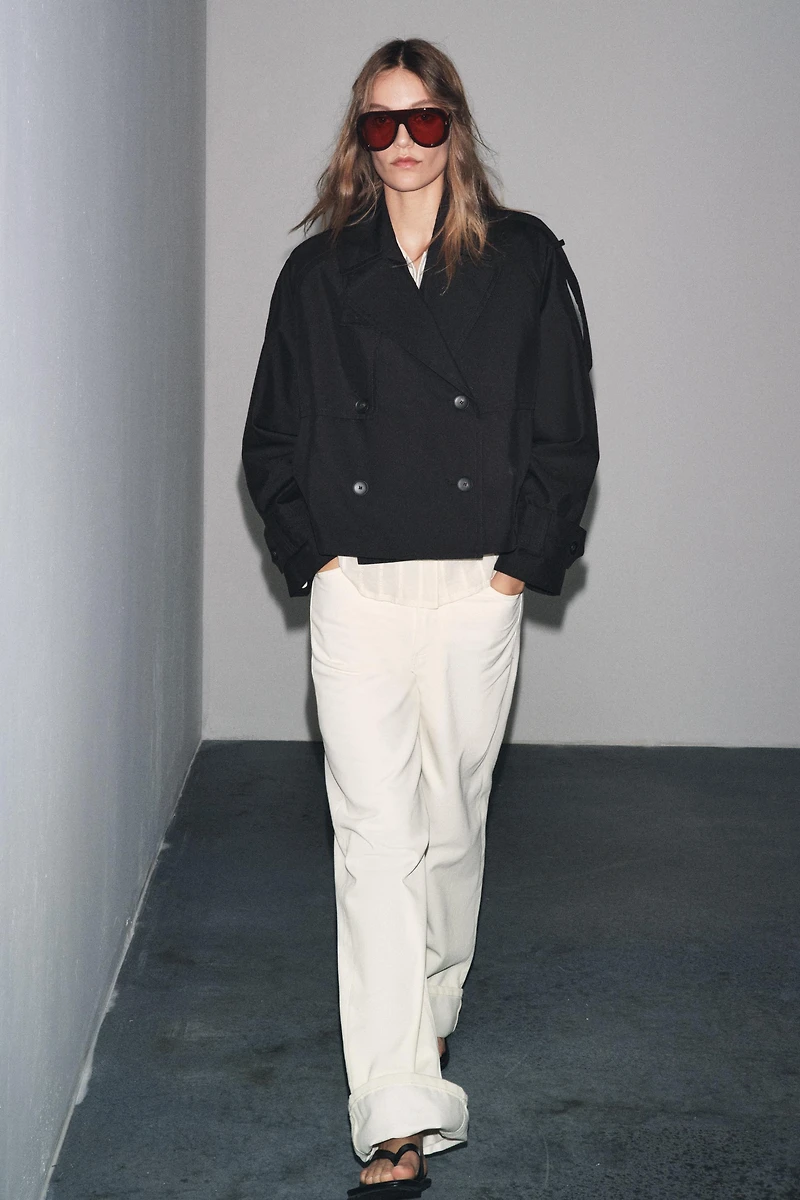 ZW COLLECTION WATER REPELLENT SHORT TRENCH COAT