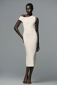 RUCHED MIDI DRESS