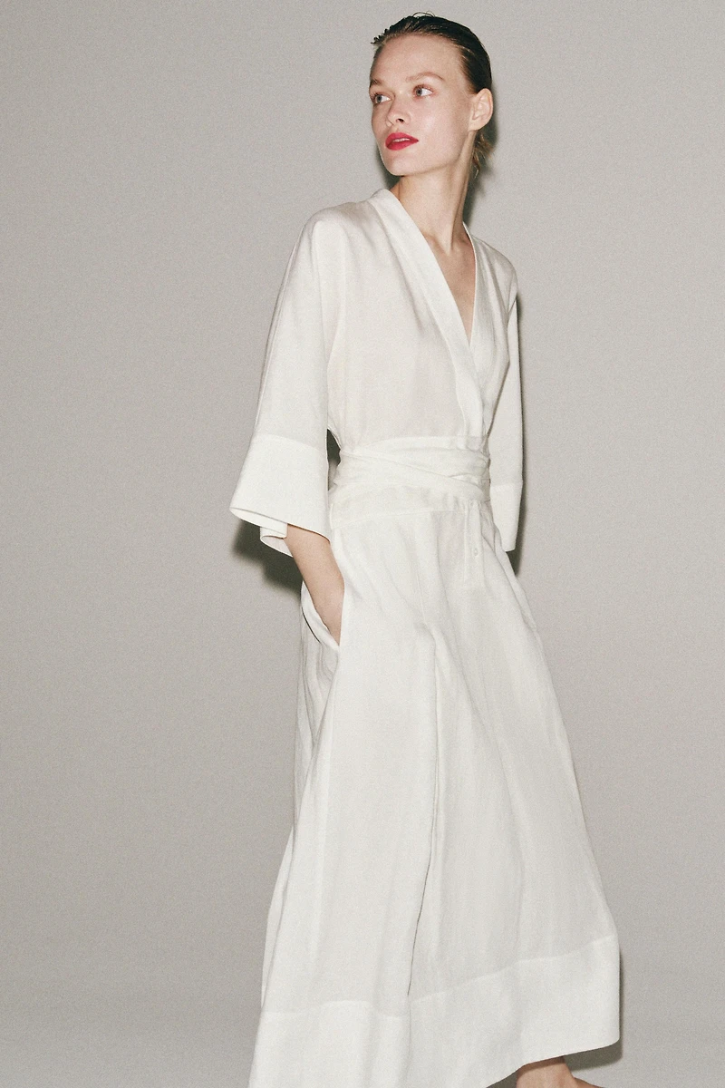 ROBE MI-LONGUE AVEC CEINTURE ZW COLLECTION