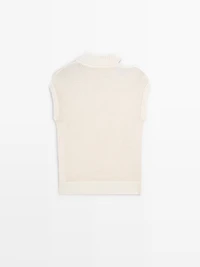 Top en maille à col fendu