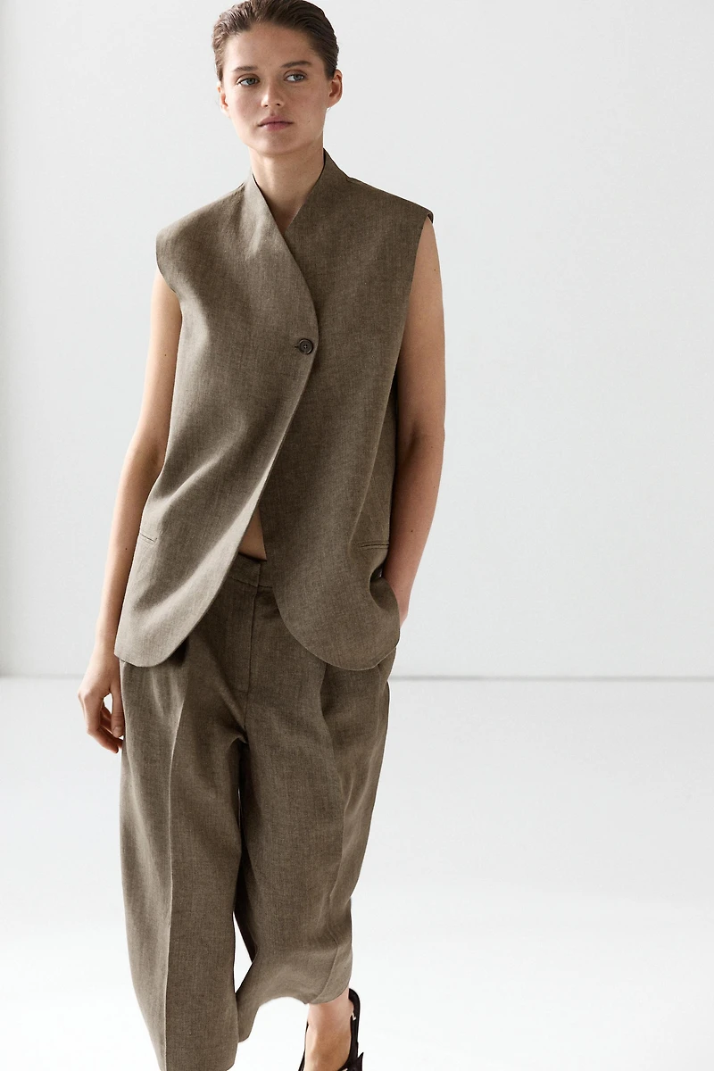 Linen melange waistcoat