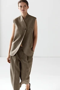 Linen melange waistcoat