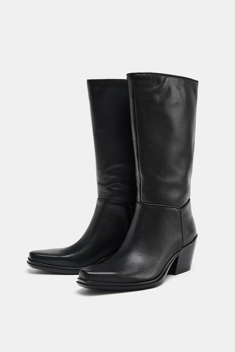BOTTINES EN CUIR STYLE COW-BOY
