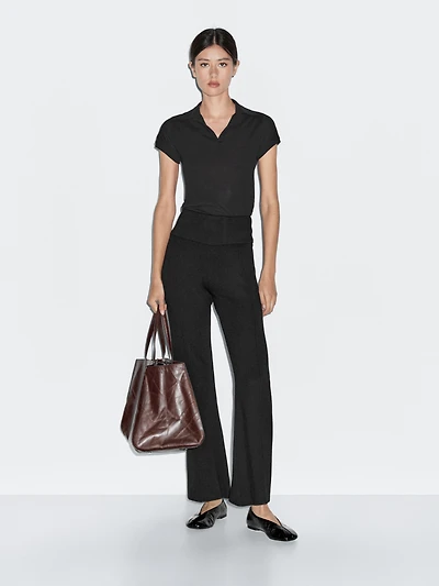 Pantalon flare en maille