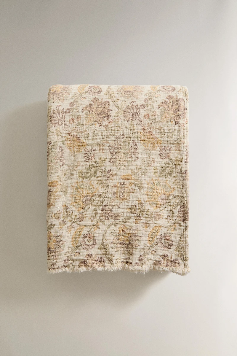 COTTON FLOWER BLANKET