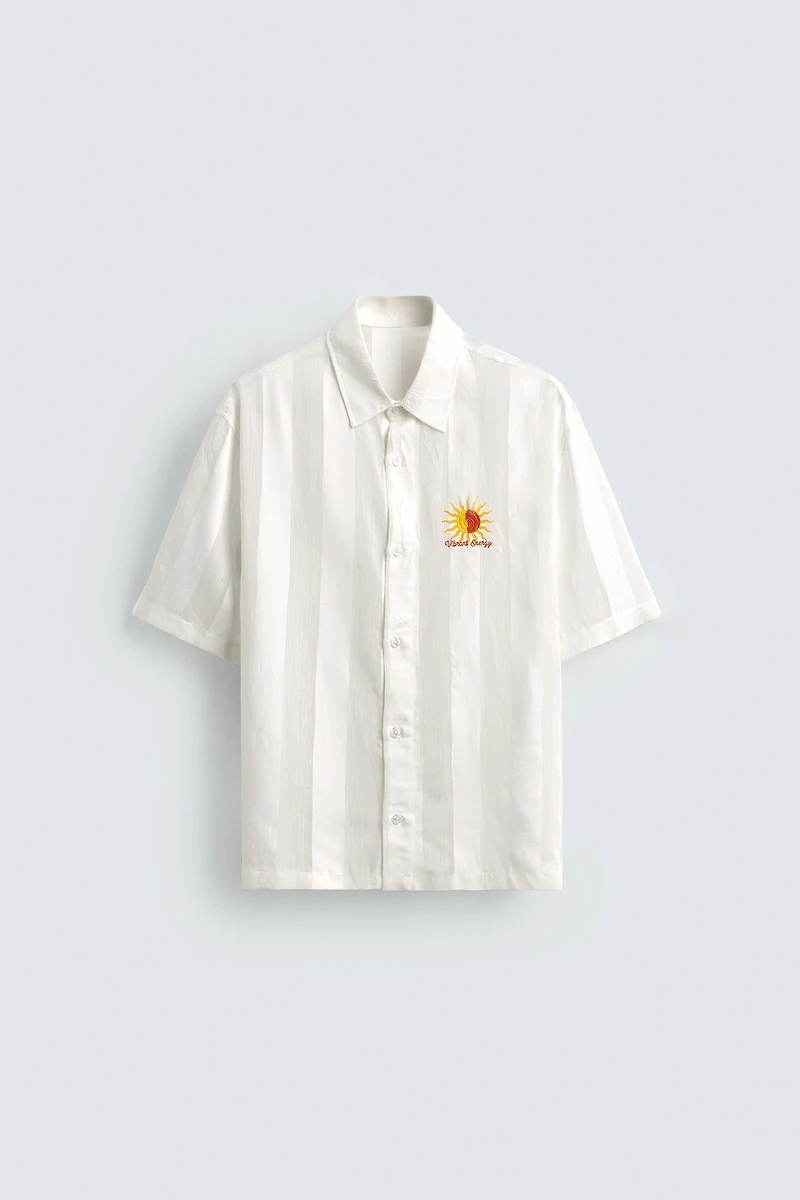 EMBROIDERED STRIPED JACQUARD SHIRT