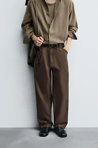 WASHED STRAIGHT FIT PANTS