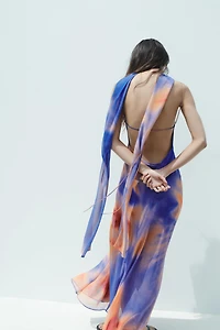 FOULARD PRINT LONG DRESS