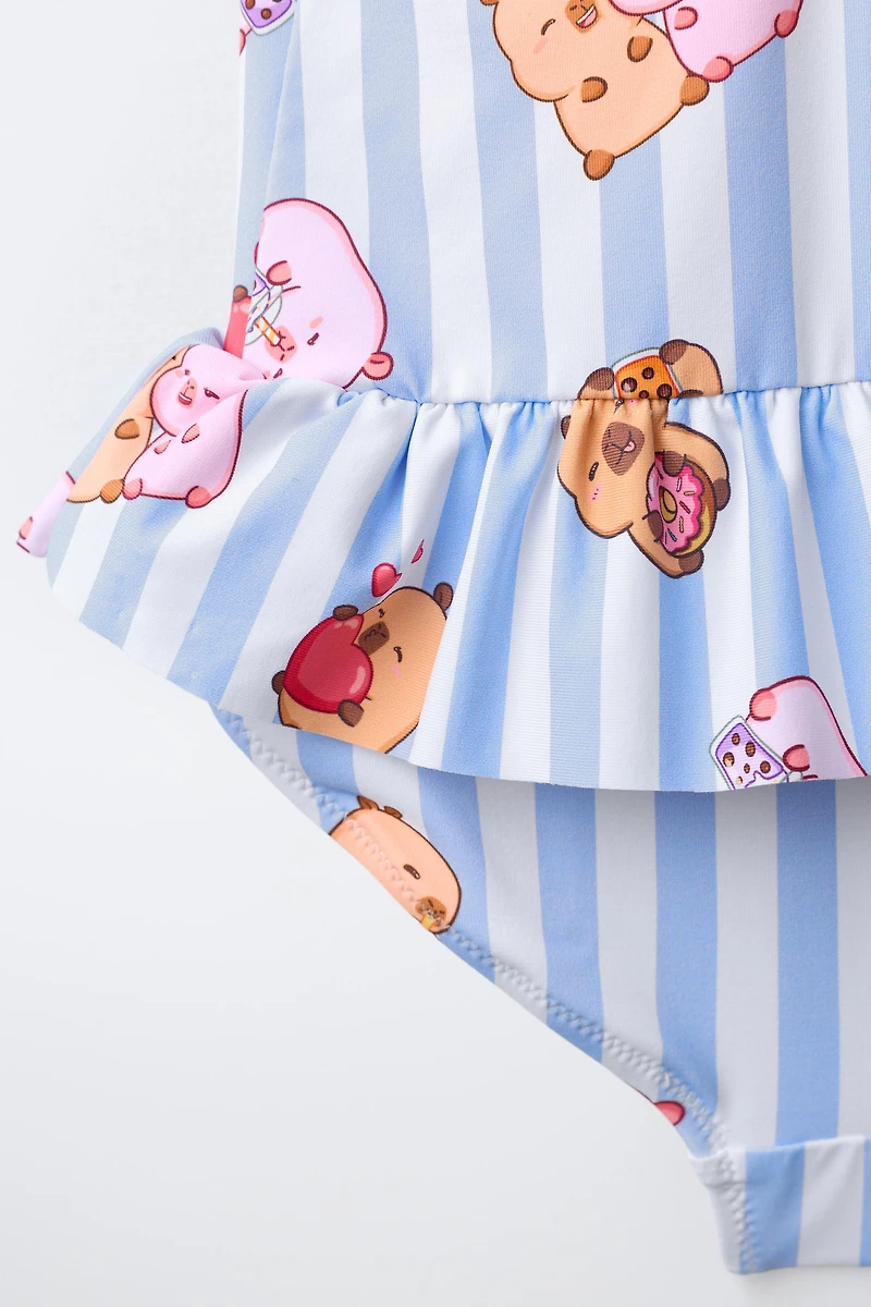 2-6 ANS/ MAILLOT DE BAIN À RAYURES CAPIBARA CAPYFUN ©