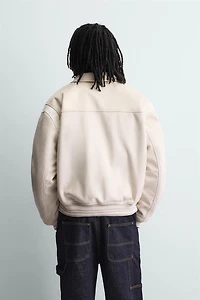 FAUX SUEDE BOMBER JACKET