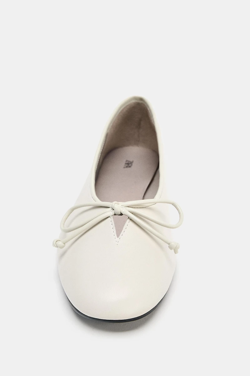 SOFT LEATHER BALLET FLATS WITH BOW