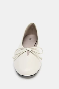 SOFT LEATHER BALLET FLATS WITH BOW
