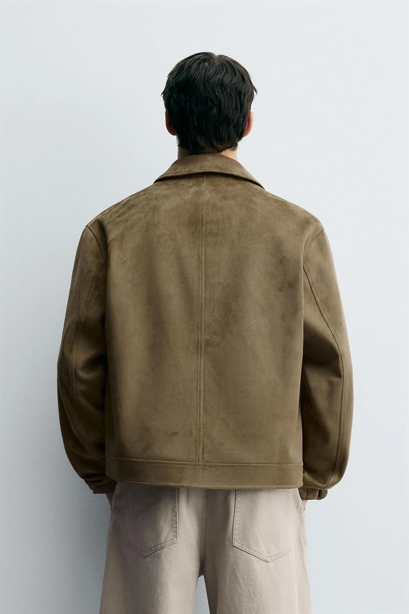 VESTE EFFET DAIM REGULAR FIT