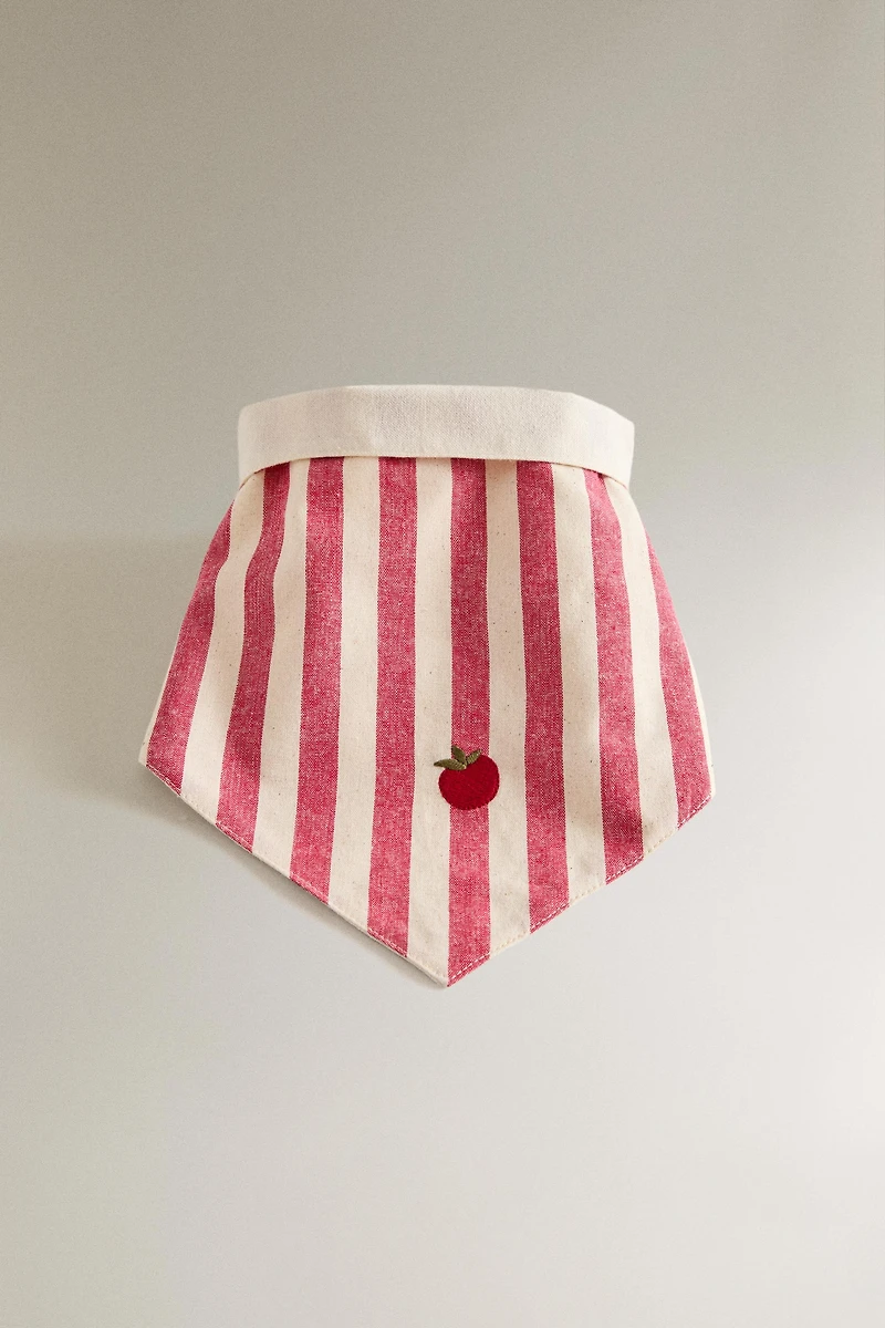 TOMATO STRIPED PET BANDANA
