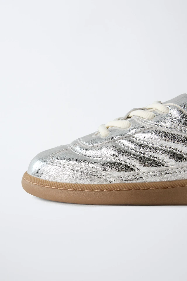 Shop Zara METALLIC SNEAKERS at Beverly Center in Los Angeles, CA