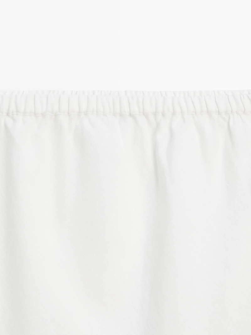 100% linen midi skirt with elasticated waistband