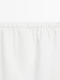 100% linen midi skirt with elasticated waistband