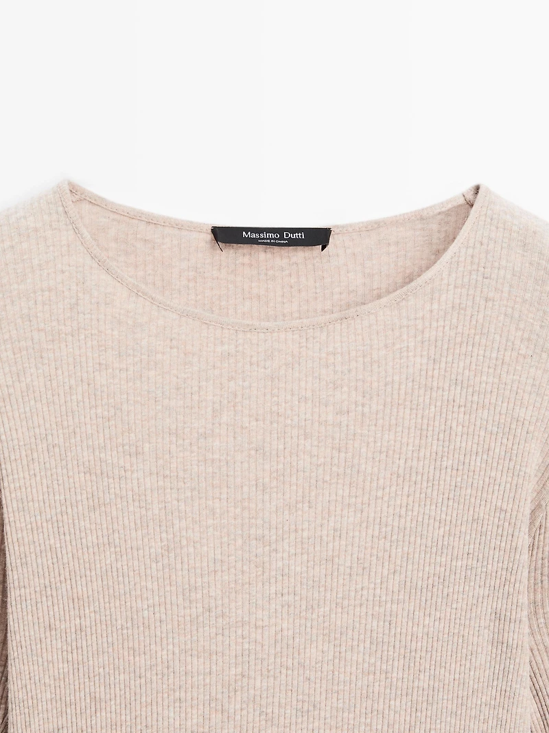 T-shirt manches longues côtelé