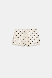 POLKA DOT SEQUIN MINI SHORTS