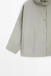 Cotton blend high neck jacket