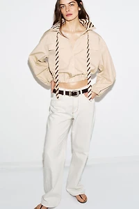 CONTRAST COLLAR POPLIN SHIRT