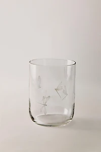 VERRE MOTIF LIBELLULE