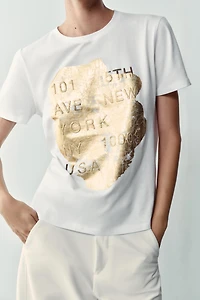 SHORT SLEEVE METALLIC T-SHIRT